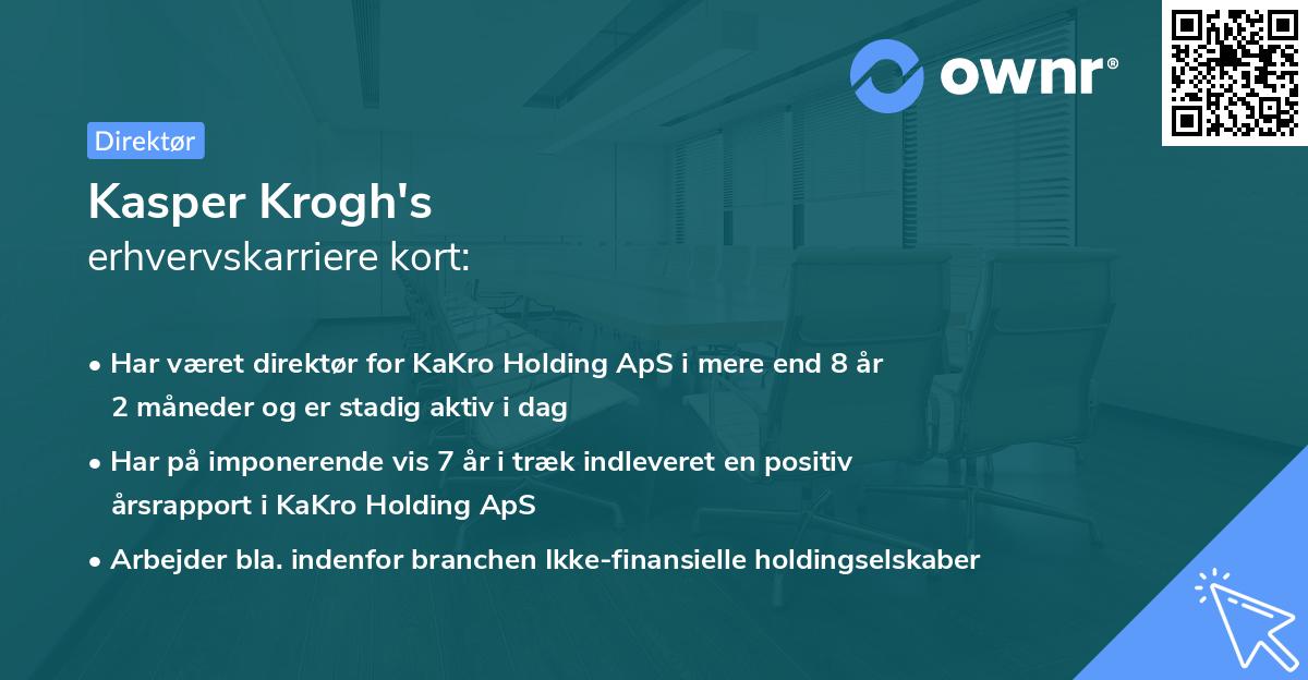 Kasper Krogh's erhvervskarriere kort