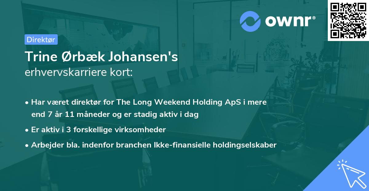 Trine Ørbæk Johansen's erhvervskarriere kort
