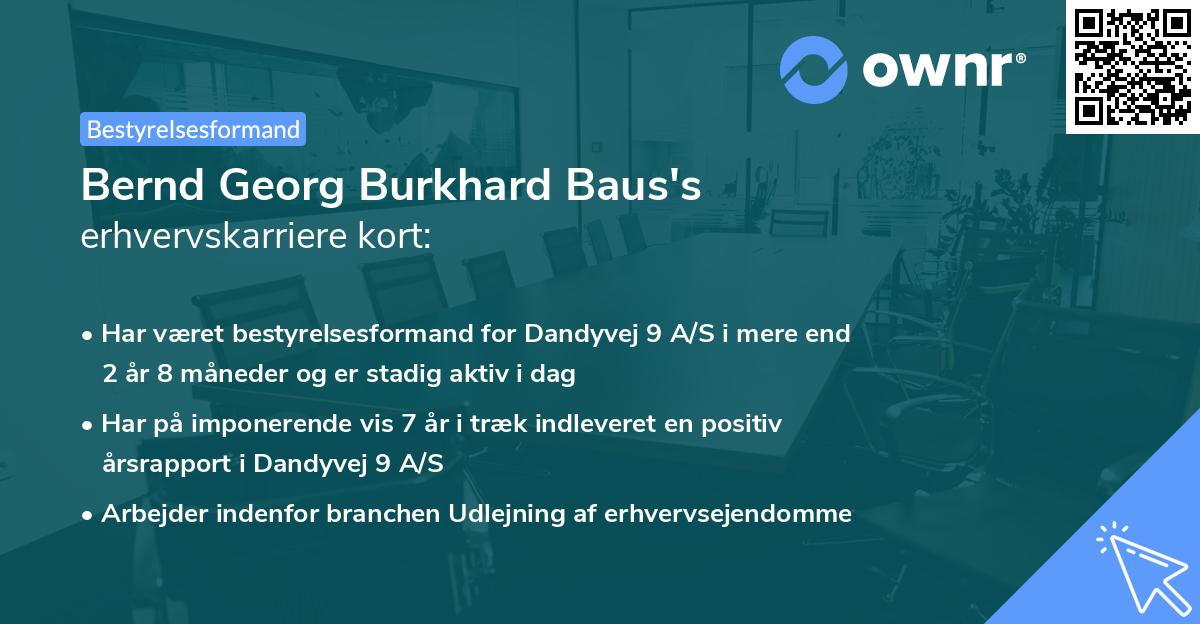 Bernd Georg Burkhard Baus's erhvervskarriere kort