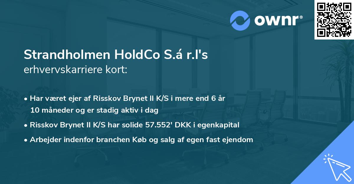 Strandholmen HoldCo S.á r.l's erhvervskarriere kort