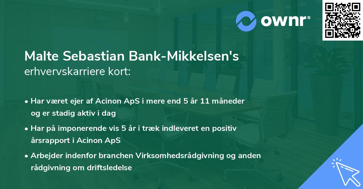 Malte Sebastian Bank-Mikkelsen's erhvervskarriere kort