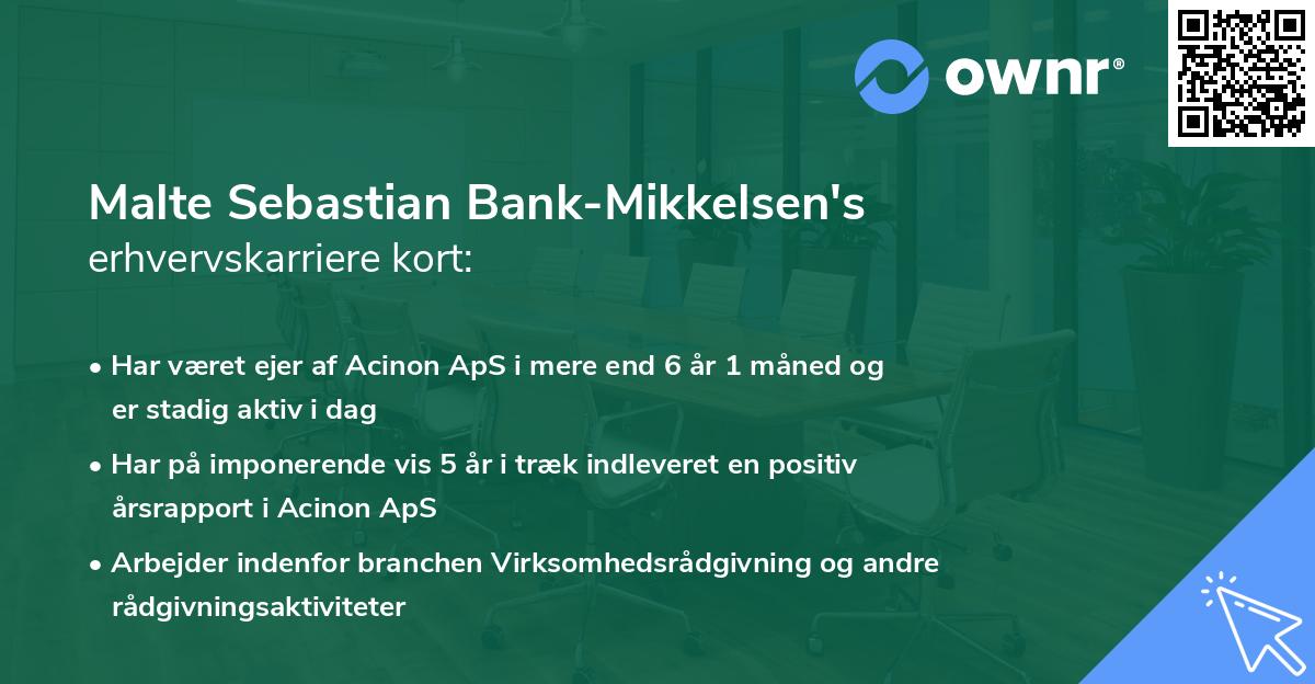 Malte Sebastian Bank-Mikkelsen's erhvervskarriere kort