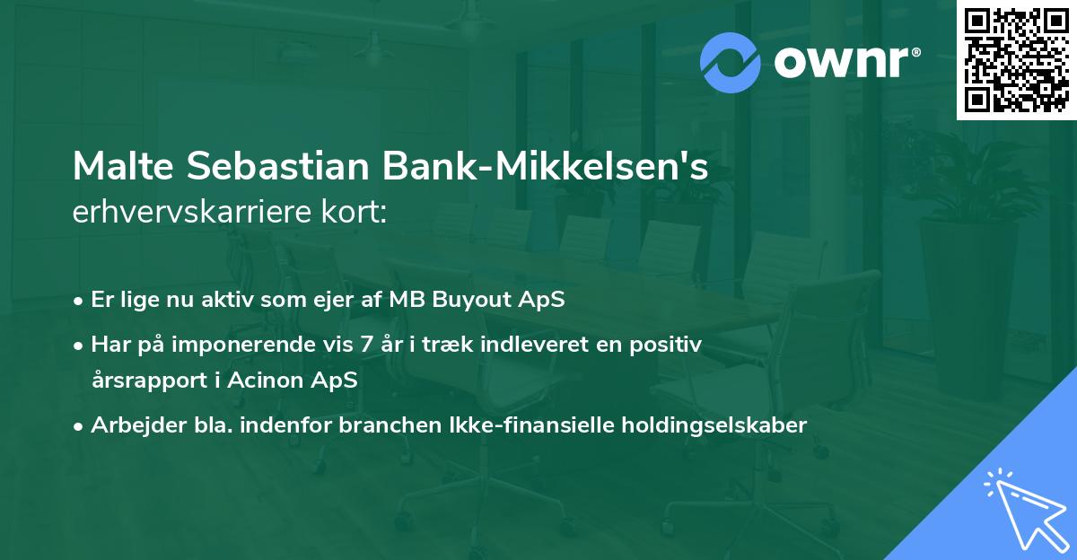 Malte Sebastian Bank-Mikkelsen's erhvervskarriere kort
