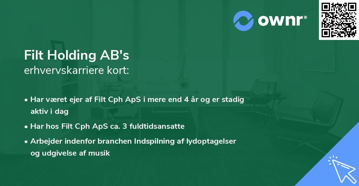 Filt Holding AB's erhvervskarriere kort