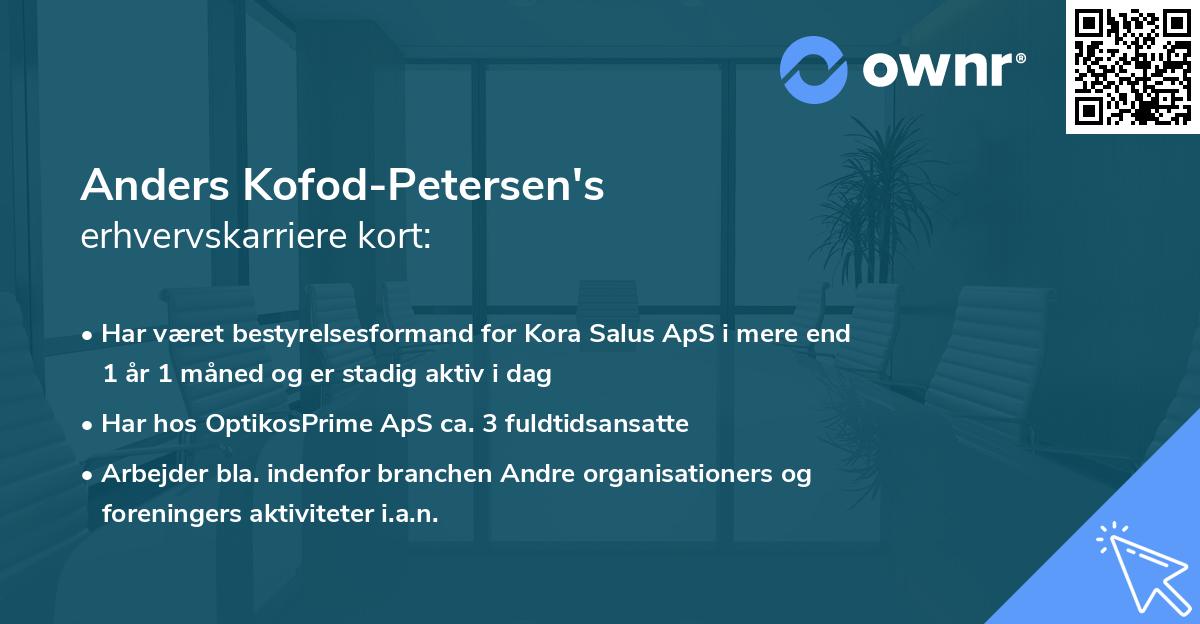 Anders Kofod-Petersen's erhvervskarriere kort