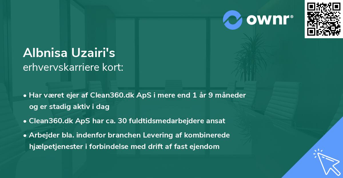 Albnisa Uzairi's erhvervskarriere kort