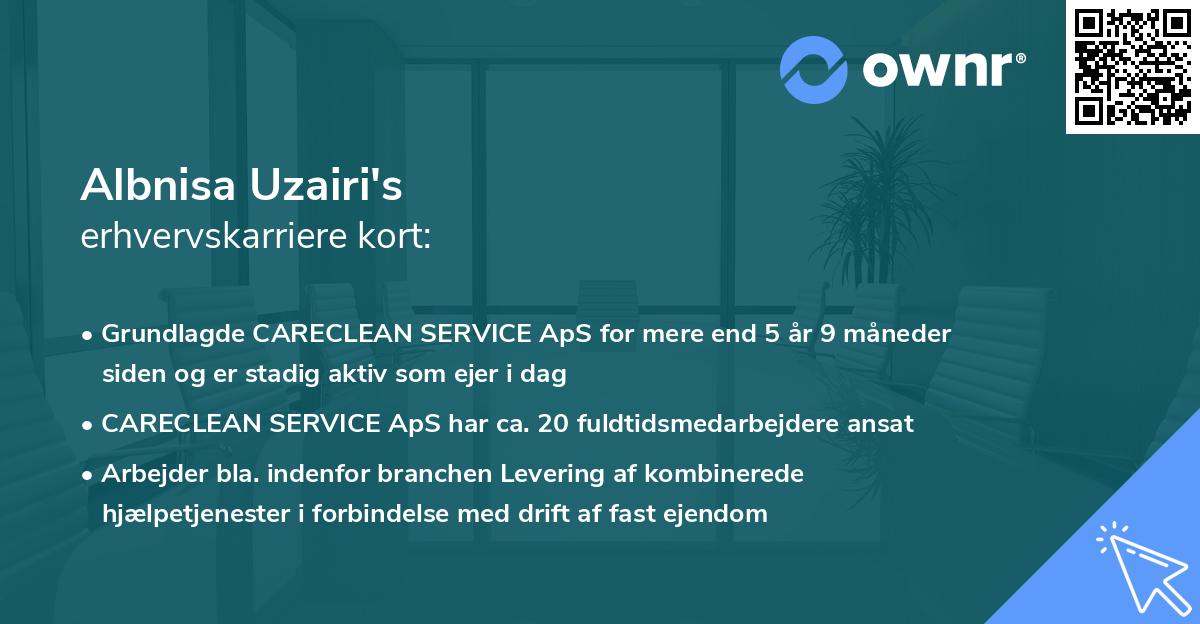 Albnisa Uzairi's erhvervskarriere kort