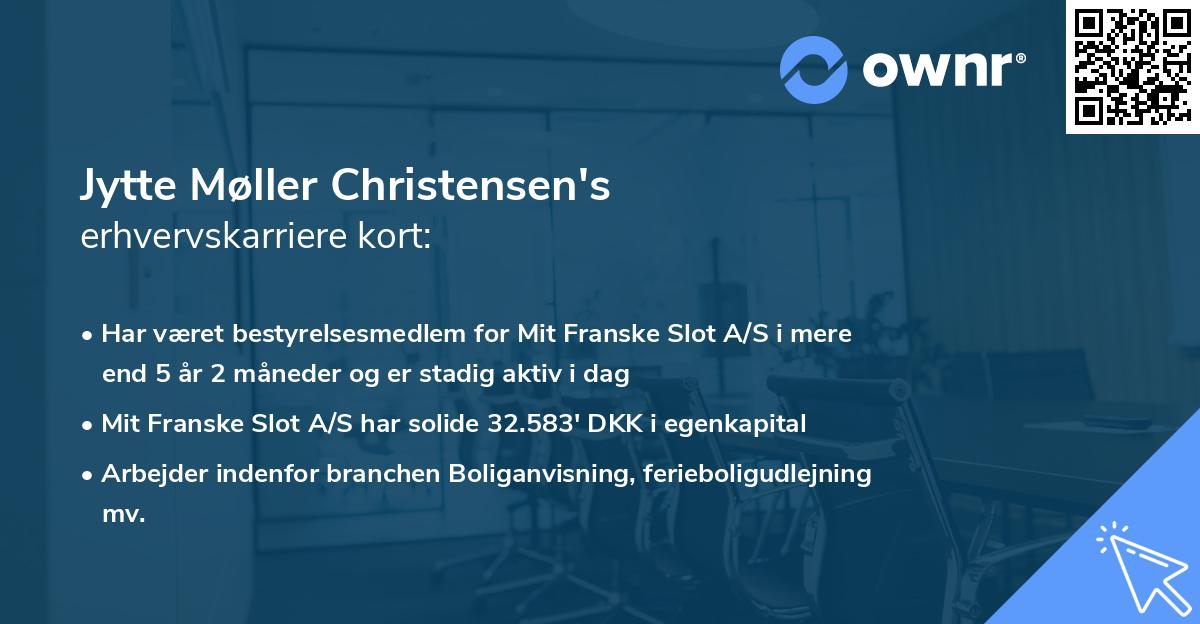 Jytte Møller Christensen's erhvervskarriere kort