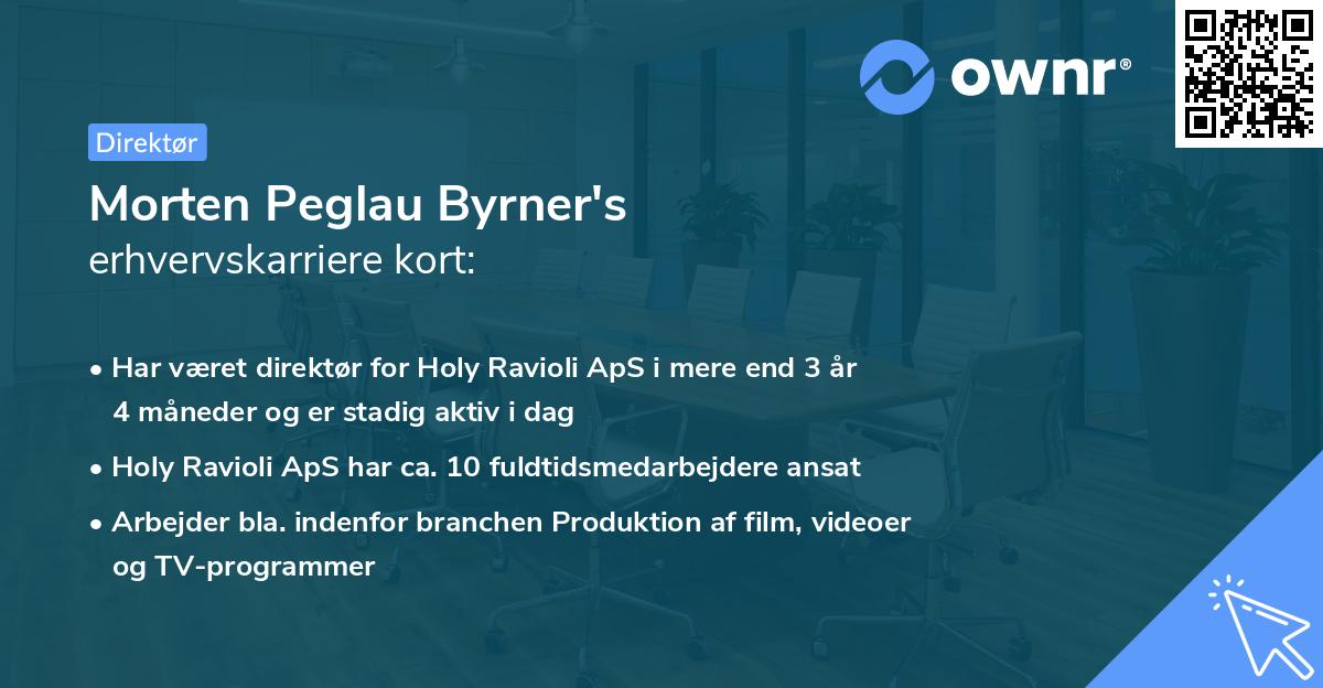 Morten Peglau Byrner's erhvervskarriere kort