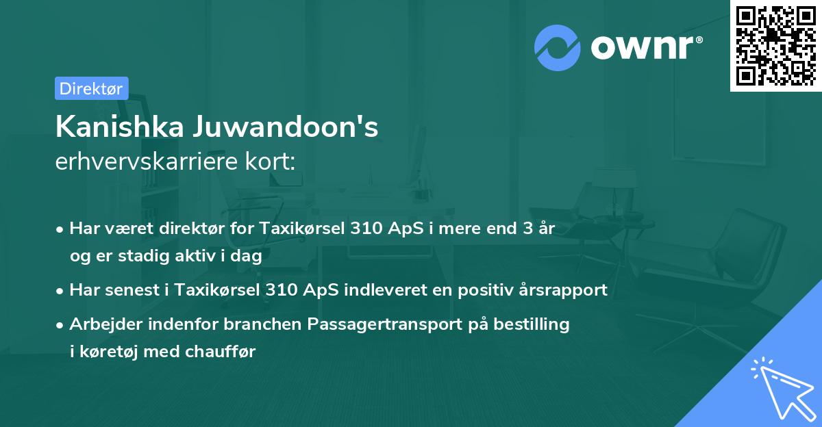 Kanishka Juwandoon's erhvervskarriere kort