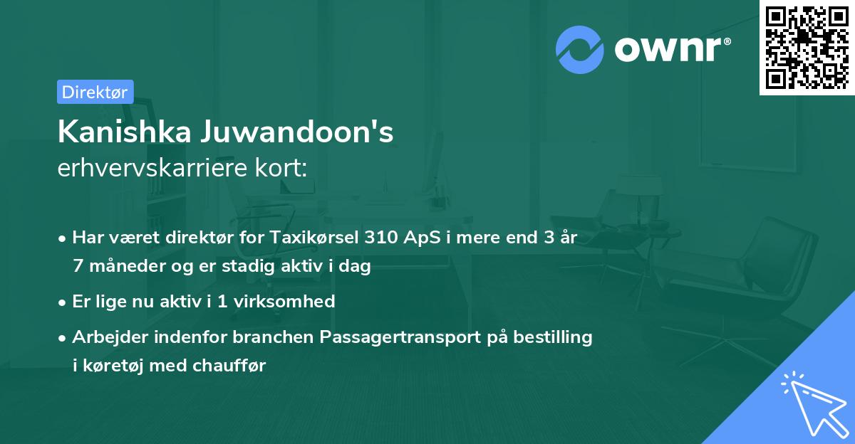 Kanishka Juwandoon's erhvervskarriere kort