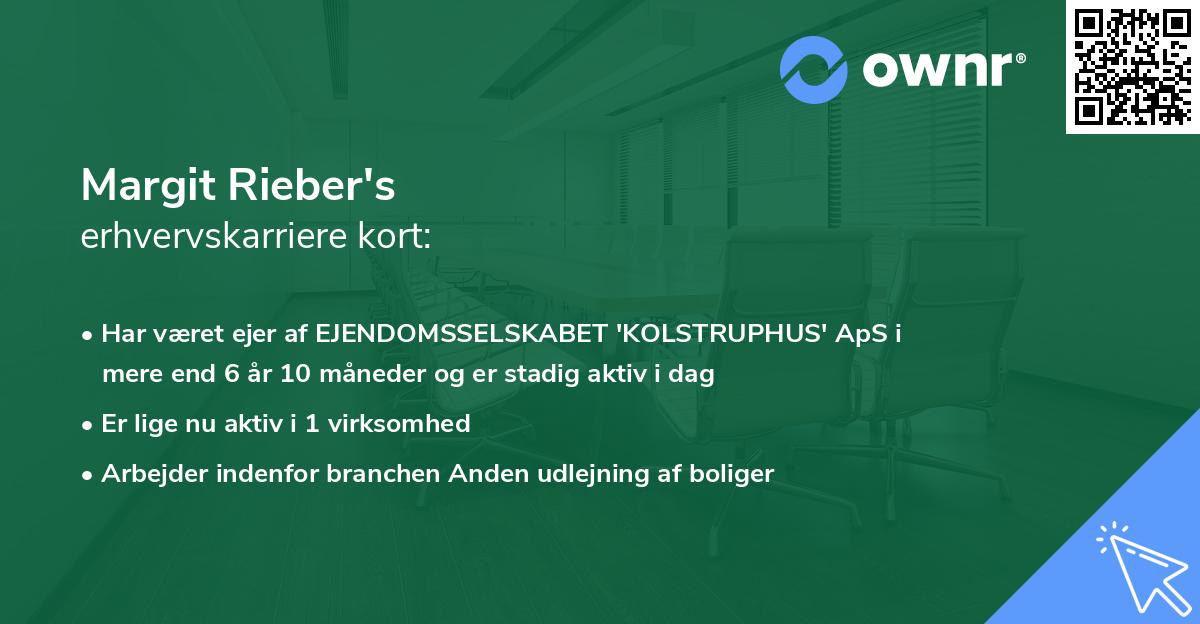 Margit Rieber's erhvervskarriere kort