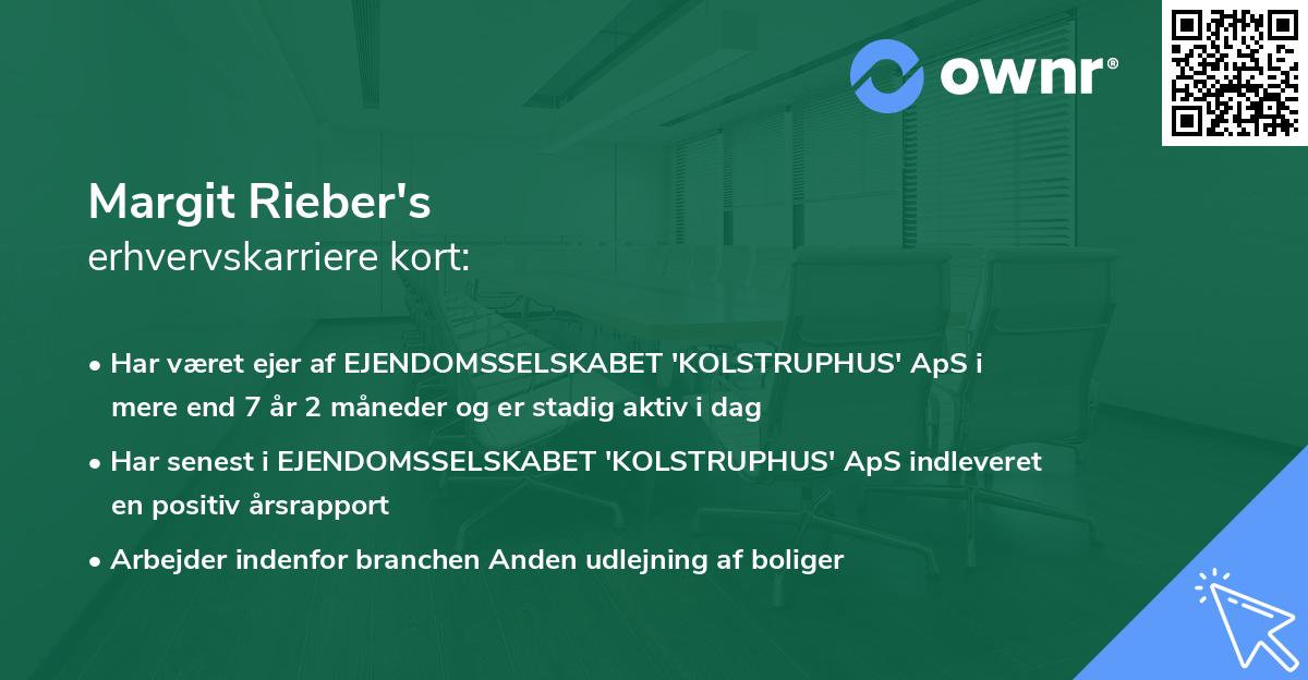 Margit Rieber's erhvervskarriere kort