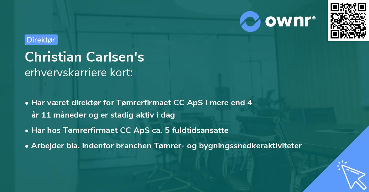 Christian Carlsen's erhvervskarriere kort