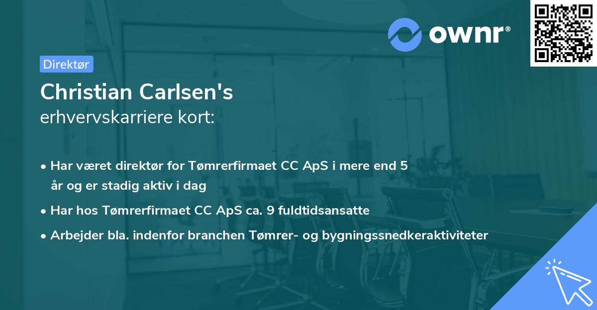 Christian Carlsen's erhvervskarriere kort