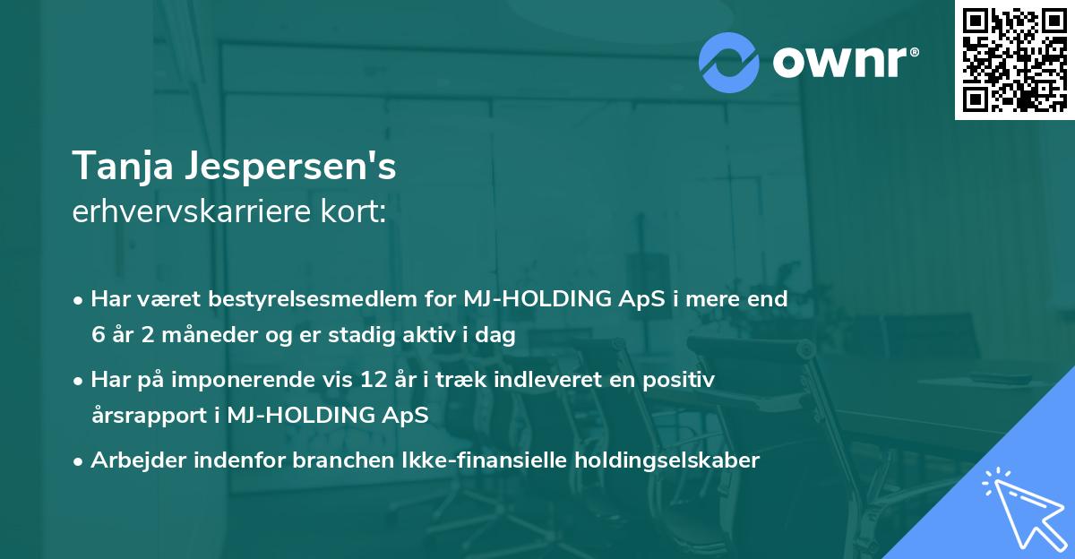Tanja Jespersen's erhvervskarriere kort