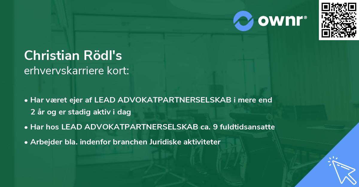 Christian Rödl's erhvervskarriere kort