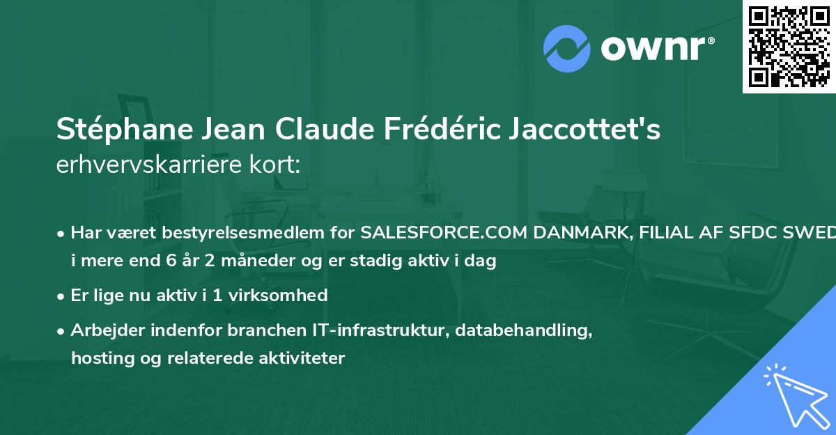 Stéphane Jean Claude Frédéric Jaccottet's erhvervskarriere kort