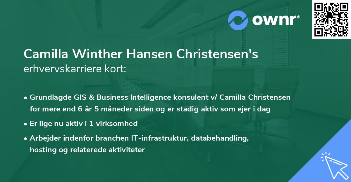 Camilla Winther Hansen Christensen's erhvervskarriere kort
