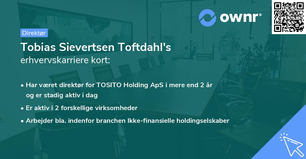 Tobias Sievertsen Toftdahl's erhvervskarriere kort