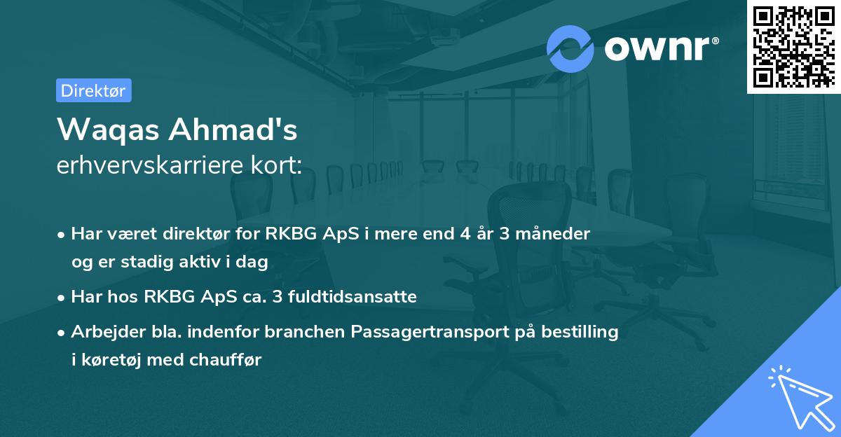Waqas Ahmad's erhvervskarriere kort