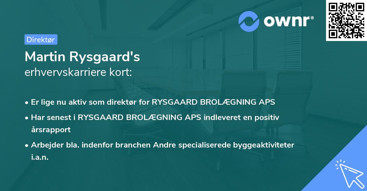 Martin Rysgaard's erhvervskarriere kort