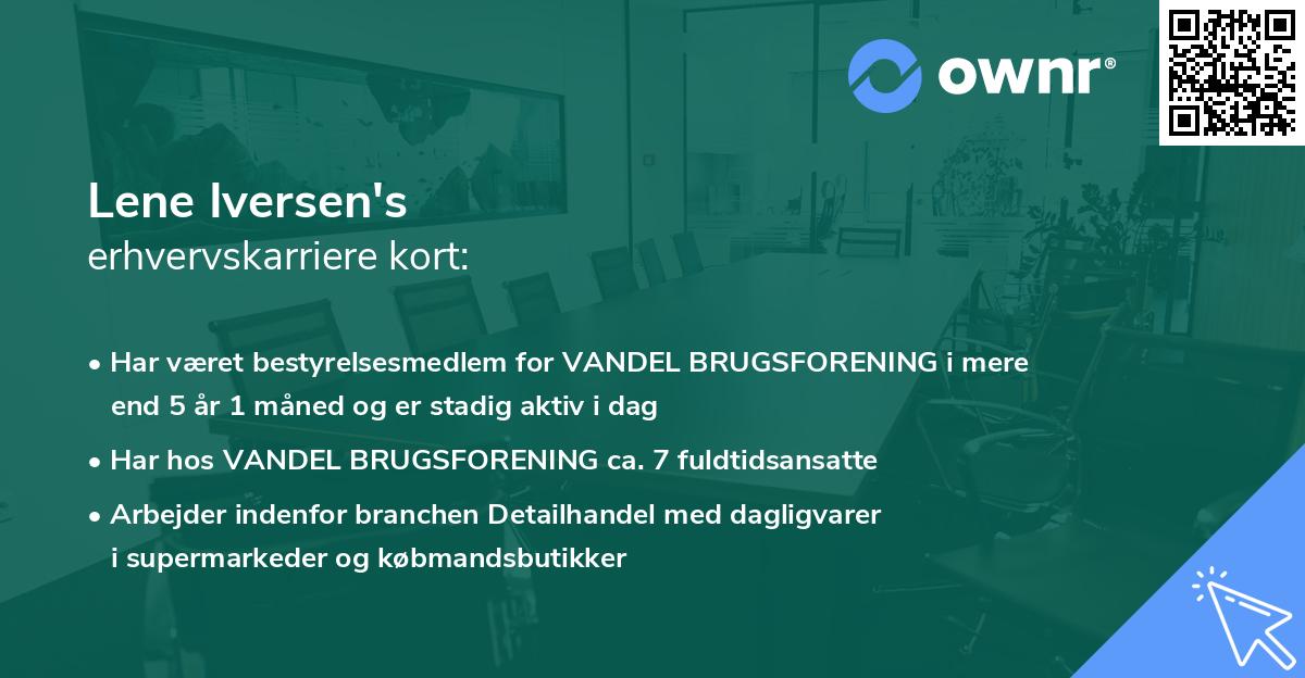 Lene Iversen's erhvervskarriere kort