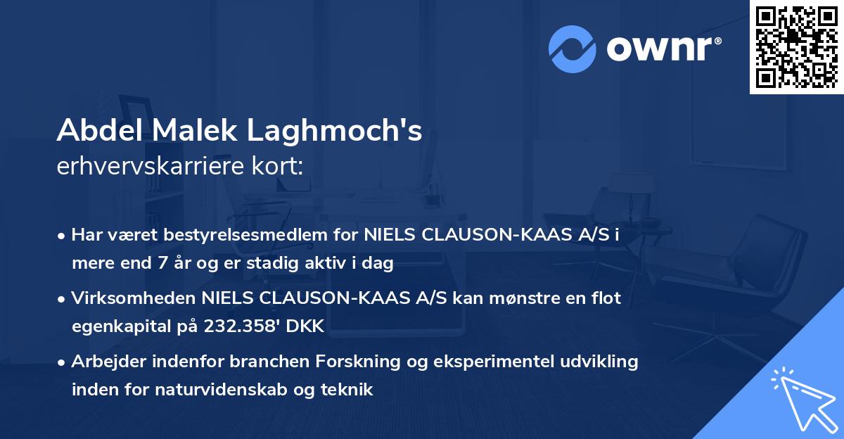 Abdel Malek Laghmoch's erhvervskarriere kort