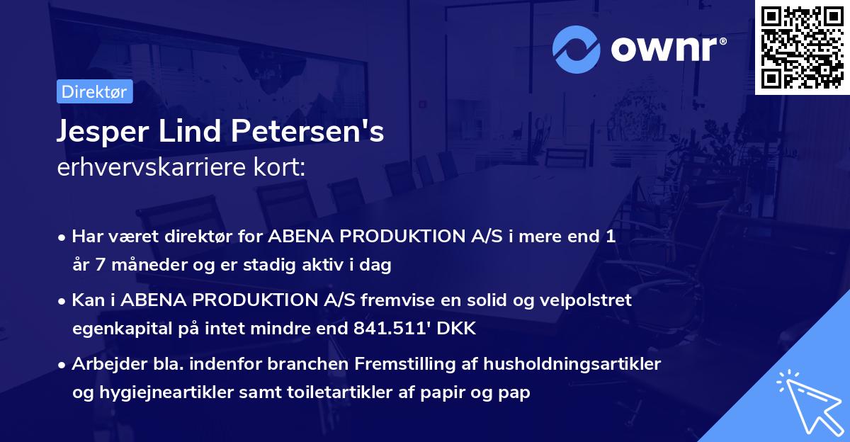Jesper Lind Petersen's erhvervskarriere kort