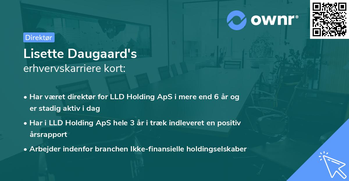 Lisette Daugaard's erhvervskarriere kort