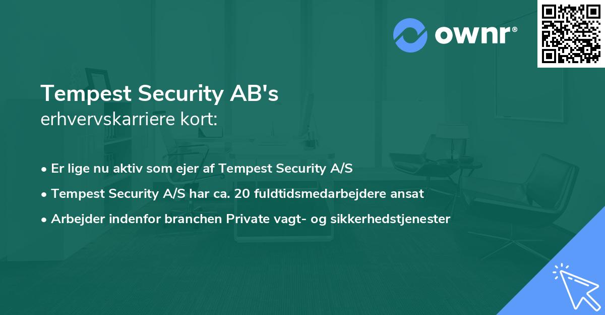 Tempest Security AB's erhvervskarriere kort