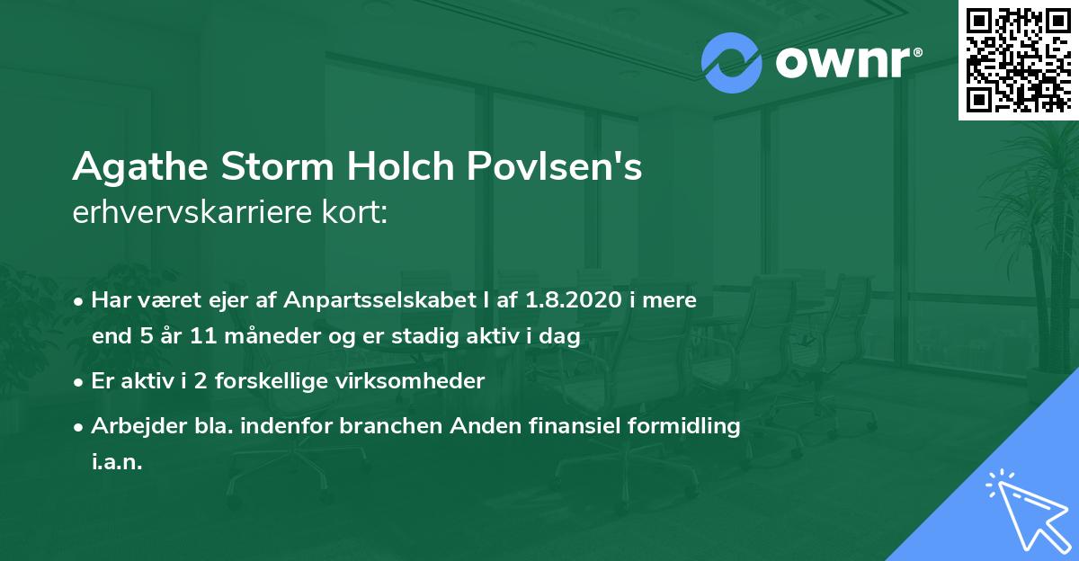 Agathe Storm Holch Povlsen's erhvervskarriere kort
