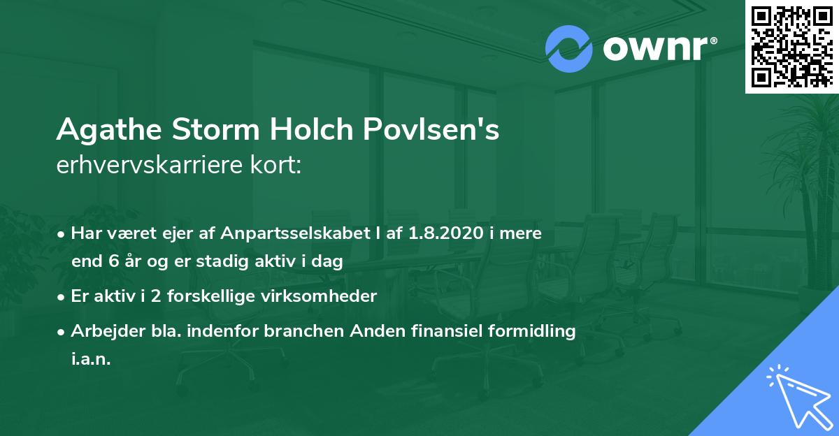 Agathe Storm Holch Povlsen's erhvervskarriere kort