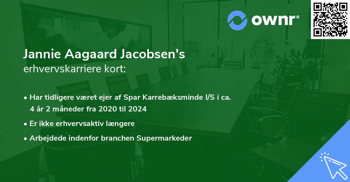 Jannie Aagaard Jacobsen's erhvervskarriere kort