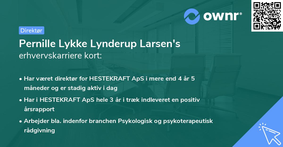 Pernille Lykke Lynderup Larsen's erhvervskarriere kort