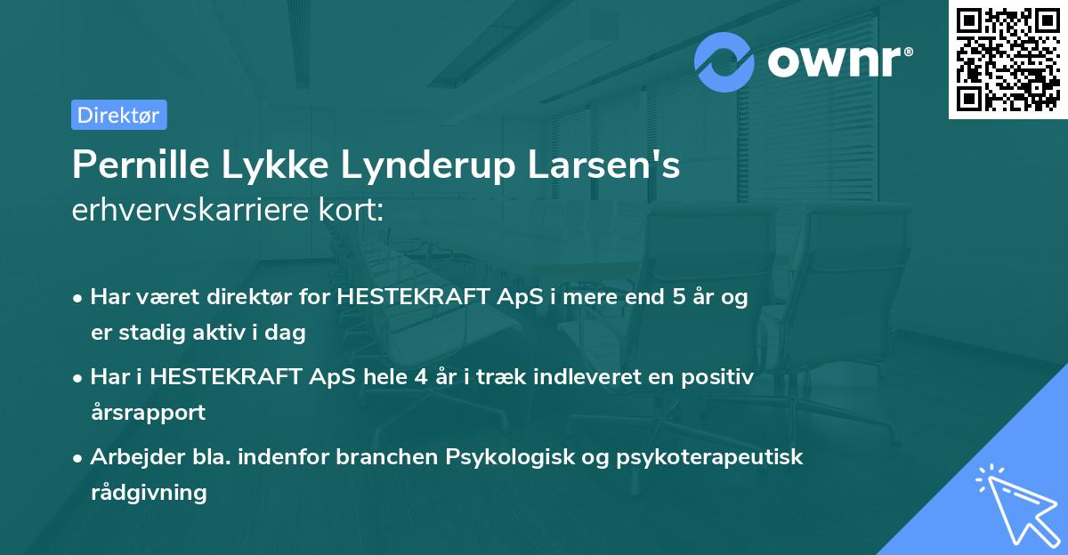 Pernille Lykke Lynderup Larsen's erhvervskarriere kort