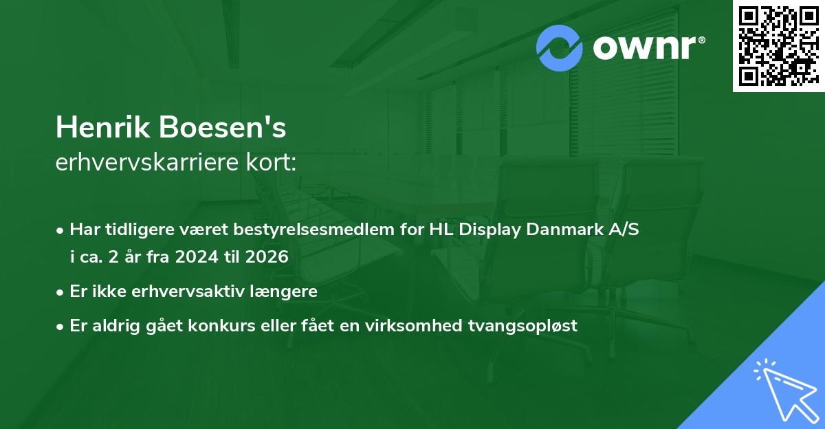 Henrik Boesen's erhvervskarriere kort