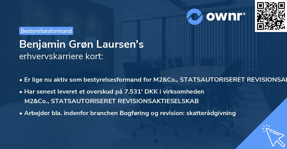 Benjamin Grøn Laursen's erhvervskarriere kort