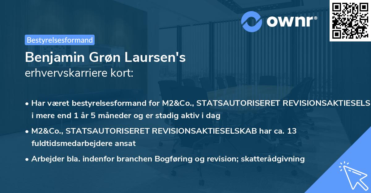 Benjamin Grøn Laursen's erhvervskarriere kort