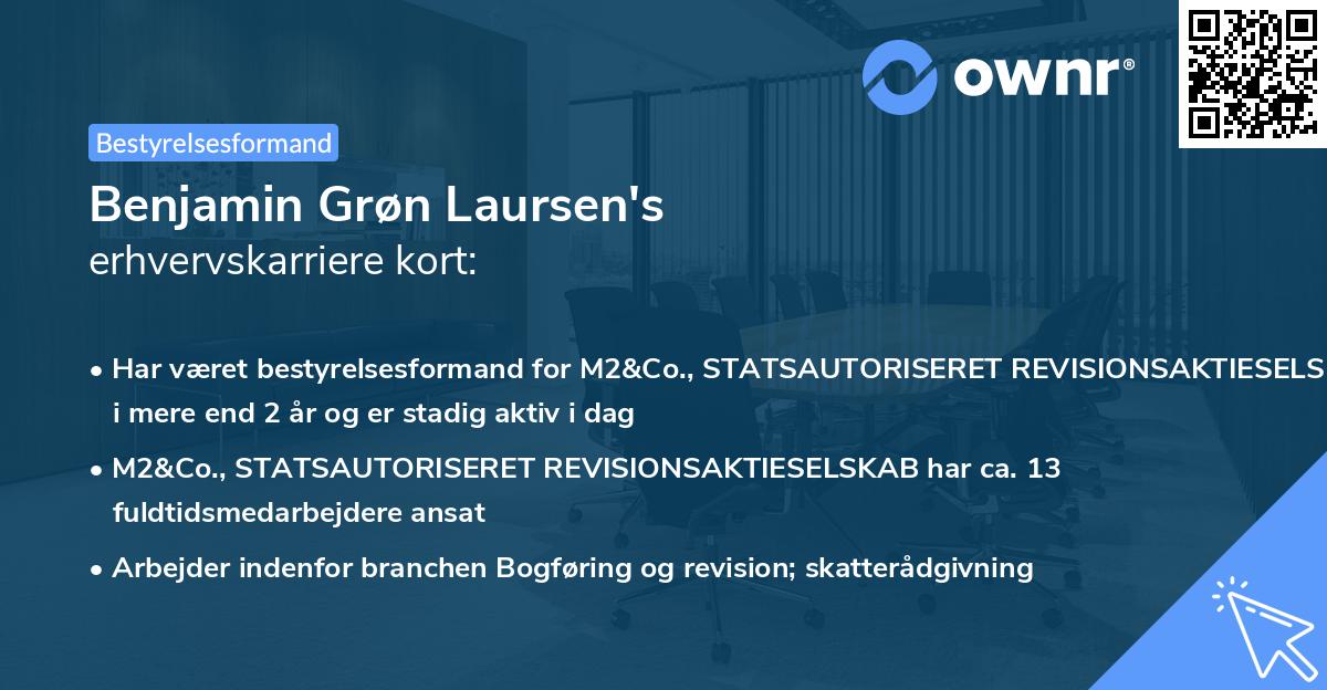 Benjamin Grøn Laursen's erhvervskarriere kort