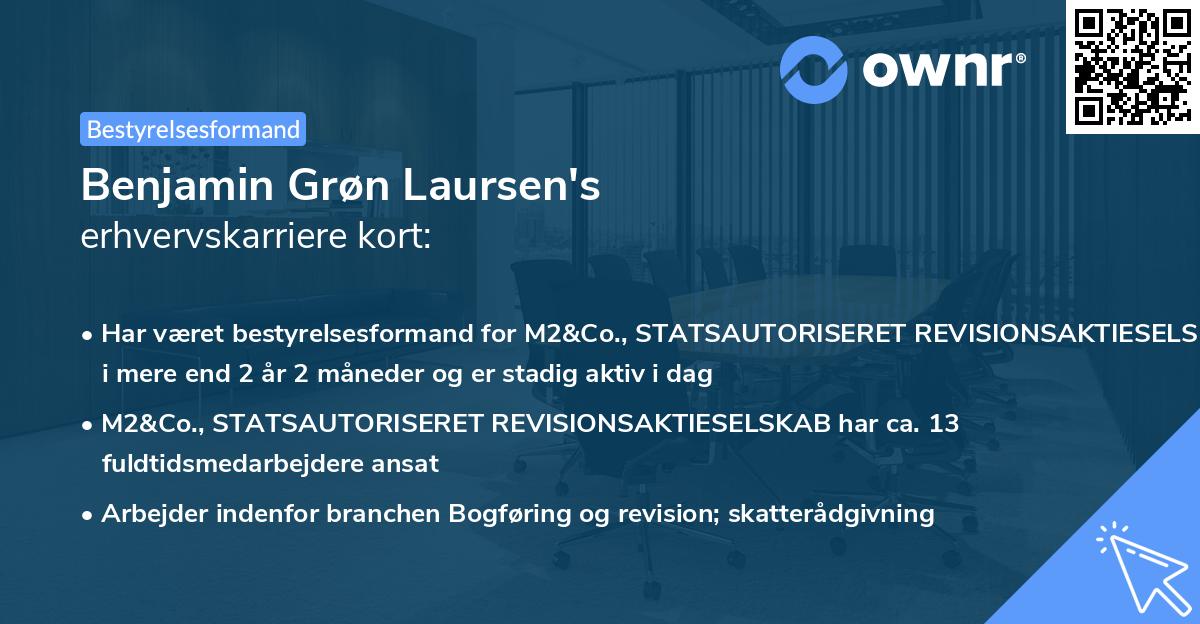 Benjamin Grøn Laursen's erhvervskarriere kort