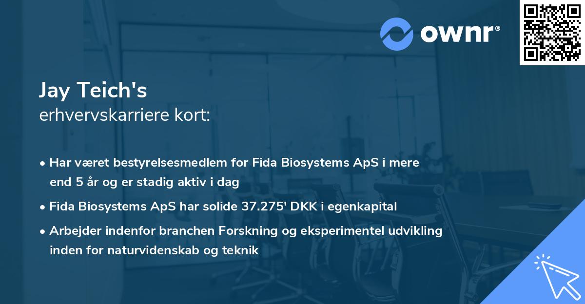 Jay Teich's erhvervskarriere kort