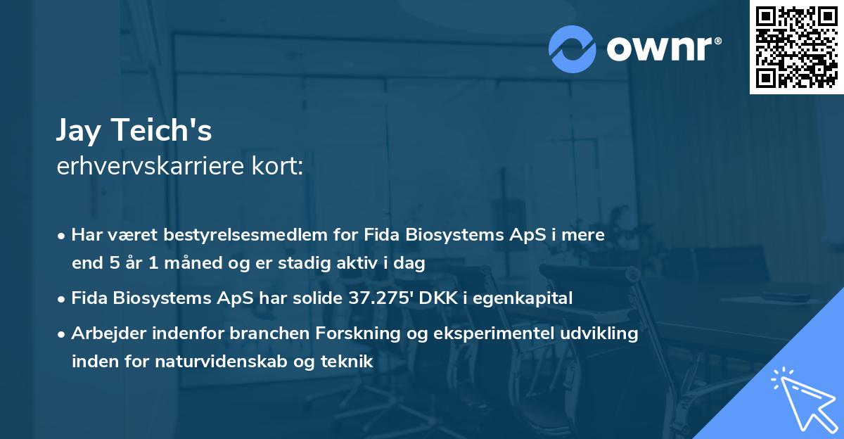 Jay Teich's erhvervskarriere kort