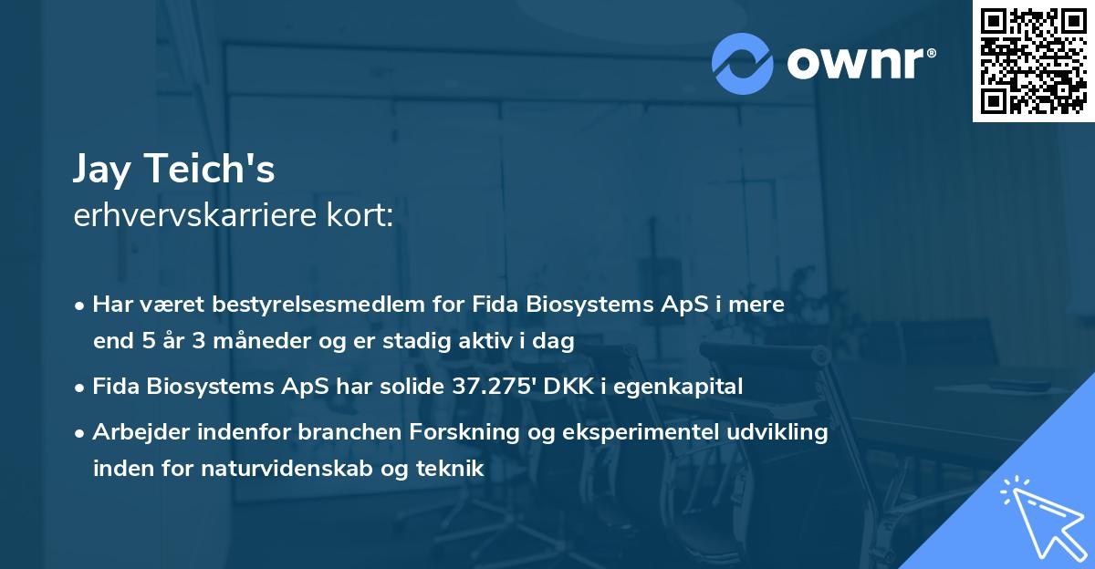 Jay Teich's erhvervskarriere kort