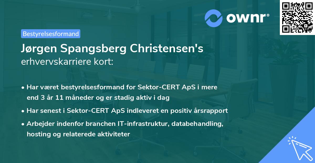 Jørgen Spangsberg Christensen's erhvervskarriere kort