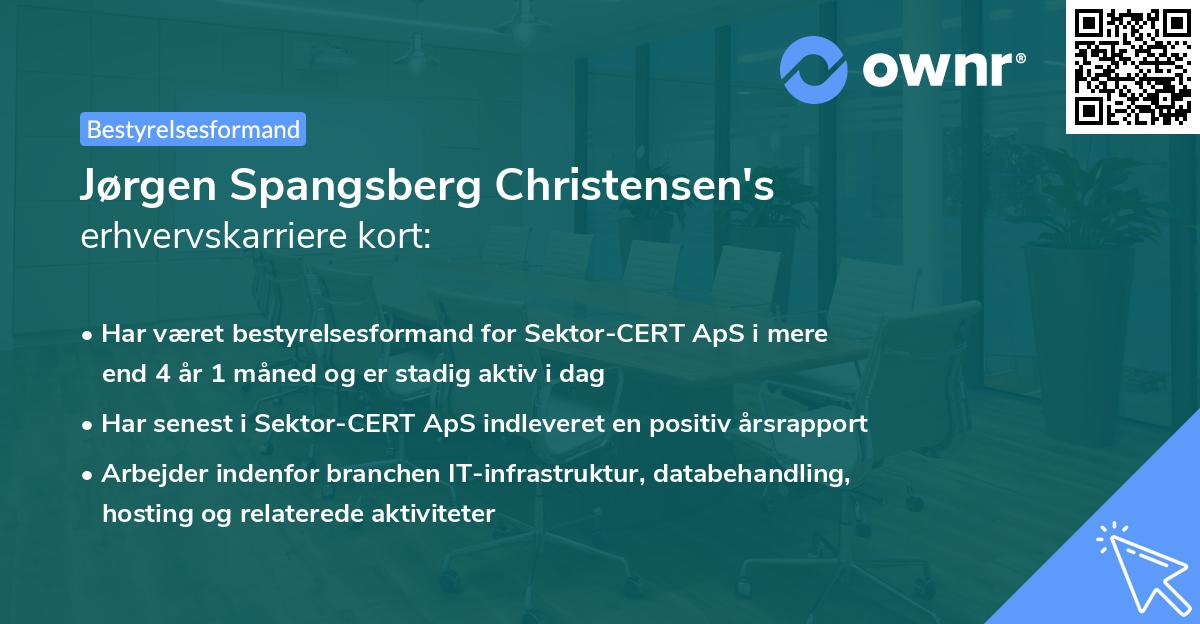 Jørgen Spangsberg Christensen's erhvervskarriere kort