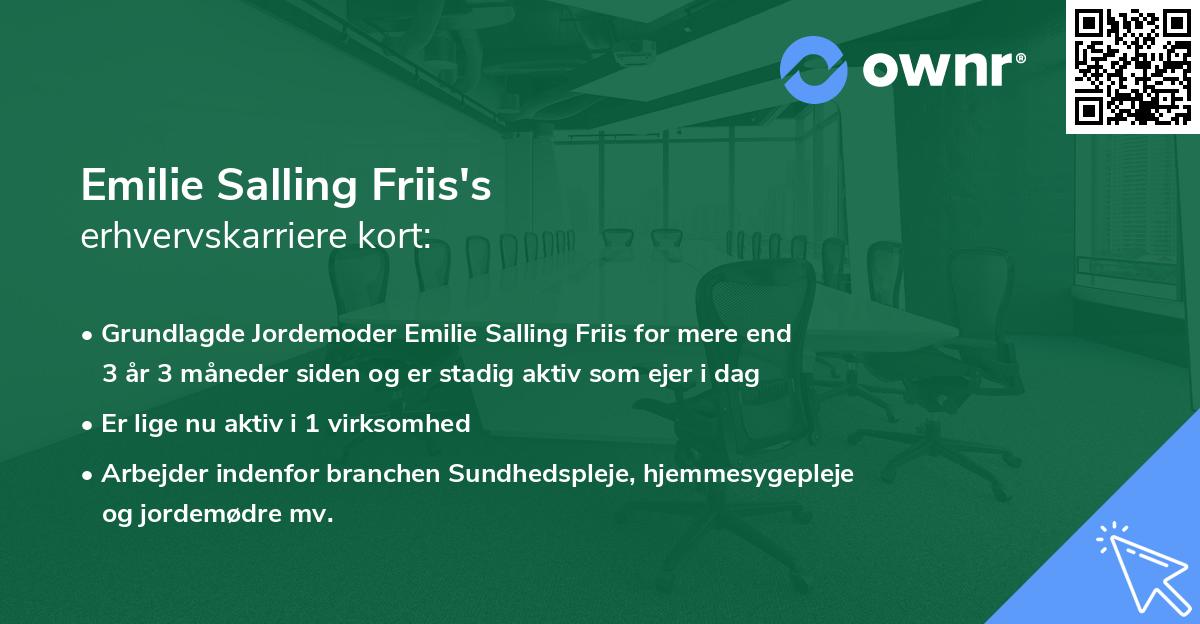Emilie Salling Friis's erhvervskarriere kort