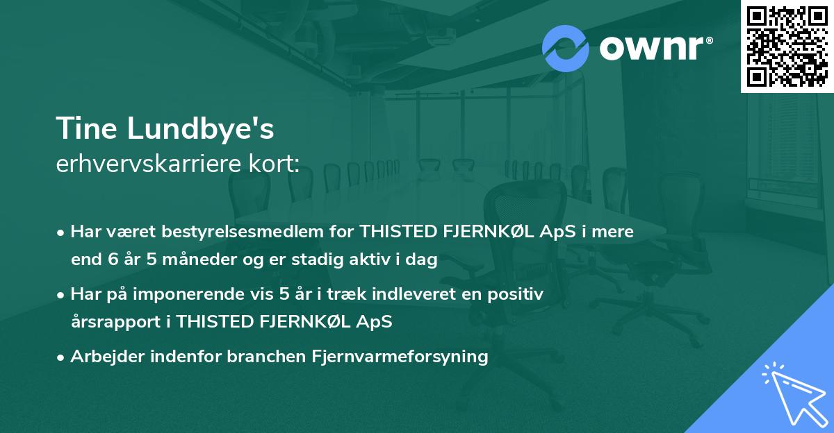 Tine Lundbye's erhvervskarriere kort