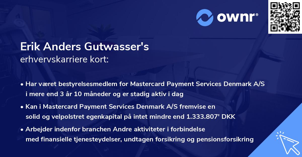 Erik Anders Gutwasser's erhvervskarriere kort