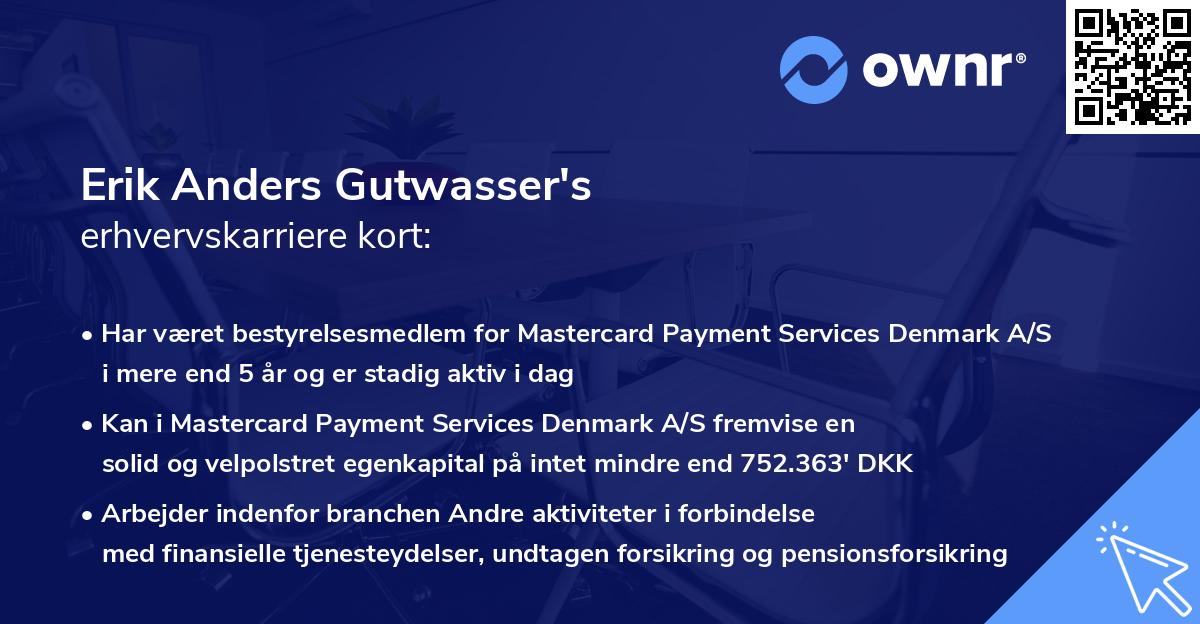 Erik Anders Gutwasser's erhvervskarriere kort